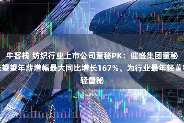 牛客栈 纺织行业上市公司董秘PK：健盛集团董秘张望望年薪增幅最大同比增长167%、为行业最年轻董秘